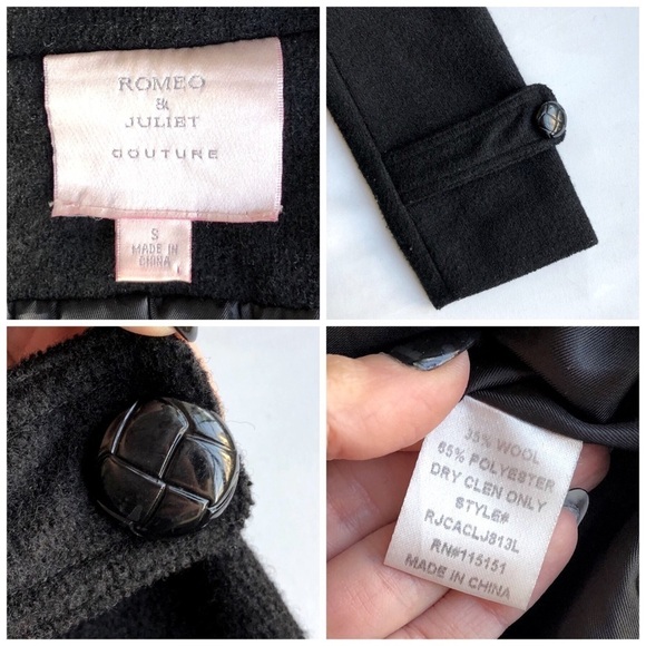 Romeo & Juliet Couture Wool Blend Pea Coat - Picture 7 of 7